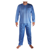 Jindřich dlouhé pyžamo pánské V2338 světle modrá