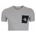 Pánské šedé tričko s barevnou náprsní kapsou Calvin Klein