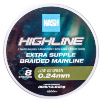 Nash splétaná šňůra highline extra supple braid green 1200 m - 0,24 mm 13,6 kg