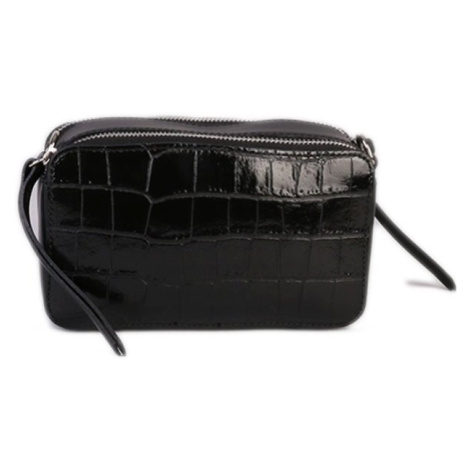 Černé malé lakované kožené kabelky Lunika