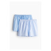 H & M - Pyžamové šortky z bavlněného popelínu: balení po 2 - modrá