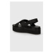 Sandály Calvin Klein Jeans FLATFORM SANDAL SLING IN MR dámské, černá barva, na platformě, YW0YW0