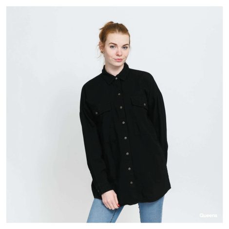 Košile Noisy May NMflanny L/S Long Shacket Black