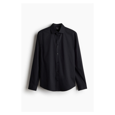 H & M - Košile Slim Fit Stretch - černá H&M