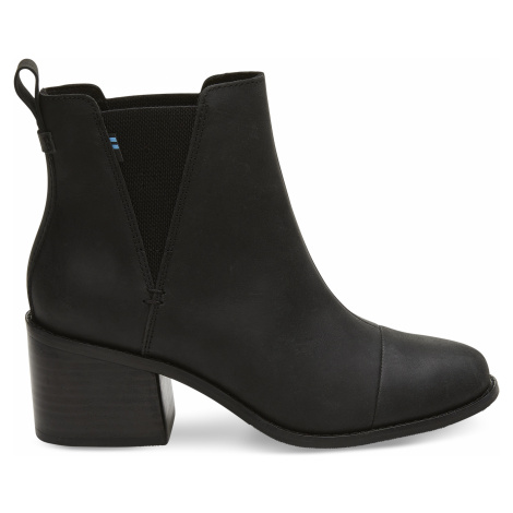 Black Leather Women's Esme heel Toms