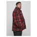 Pánská bunda // Urban classics Plaid Teddy Lined Shirt Jacket red/black