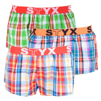 3PACK dámské trenky Styx sportovní guma vícebarevné (T6212233)