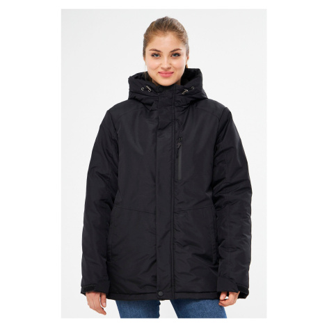 River Club Women's Black Water And Windproof Hooded Winter Thick Winter Coat & Coat & Parka