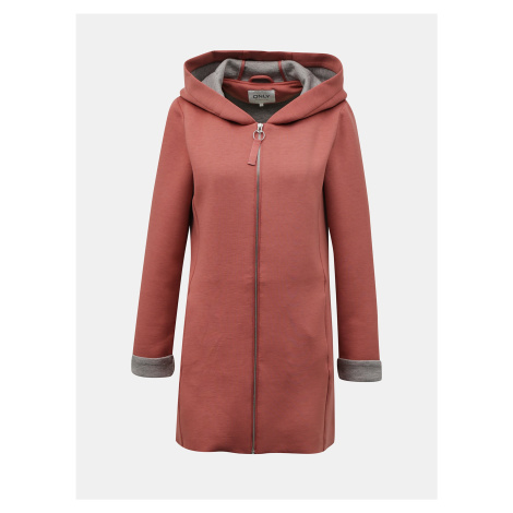 Růžový dámský lehký kabát s kapucí ONLY Lena