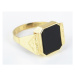 Pánský prsten ze žlutého / bílého zlata 002 + DÁREK ZDARMA