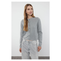 Trendyol Gray Wool Knitwear Cardigan