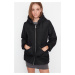 Trendyol Black Oversize Puffy Coat s kapucí