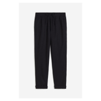 H & M - Kalhoty jogger z lněné směsi - černá