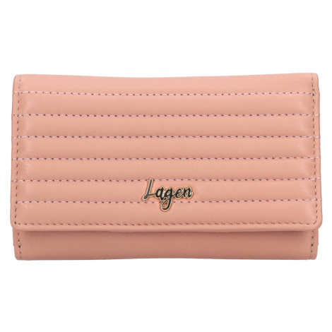 Malá dámská kožená peněženka Lagen Annika - růžová