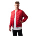 Diamond Quilt Synthetic Leather Jacket fire red