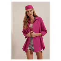 Bigdart 3900 Oversize Long Basic Shirt - Dark Pink