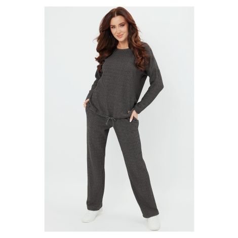 Viskózová souprava Italian Fashion Avira - měkká a teplá Tmavě šedá