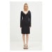 Šaty JW Anderson Shoulder Drape V-Neck Dress černá barva, mini, DR0446.PG1573.999