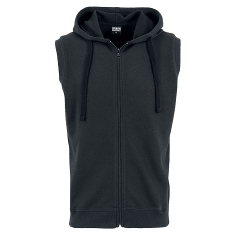 Urban Classics Sleeveless Terry Zip Hoodie Bez rukávů černá