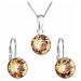 Evolution Group Sada šperků s krystaly Swarovski náušnice, řetízek a přívěsek zlaté kulaté 39140