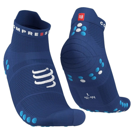 Compressport Pro Racing Socks V4.0 Run Low Sodalite/Fluo Blue T4 Běžecké ponožky