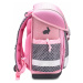 Růžový dívčí školní batoh se zajíčky a tvarovanými zády