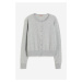 H & M - Propínací svetr z jemného úpletu - šedá