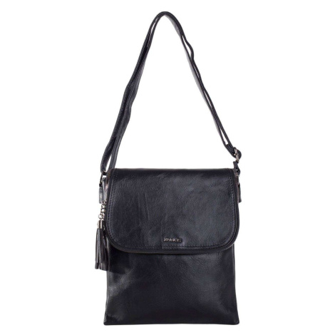 Černá obdélníková messenger taška vyrobená z ekokůže Fashionhunters