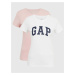 Sada dvou dámských triček v růžové a bílé barvě GAP