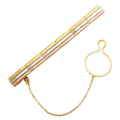 GEMMAX Jewelry Luxusní zlatá pánská kravatová spona GMTCN-87531