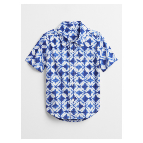 Modrá klučičí dětská košile poplin shirt GAP