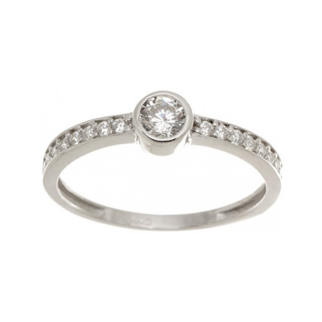 Stříbrný prsten s čirými zirkony STRP0342F Veroma