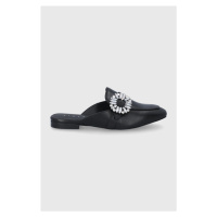 Kožené pantofle Sisley dámské, černá barva