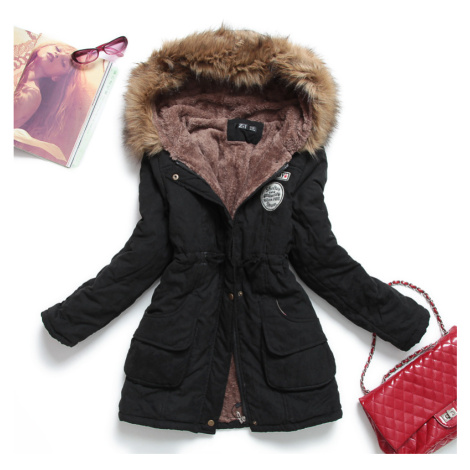 Dámská zimní parka s kožíškem zateplená bunda s kapucí