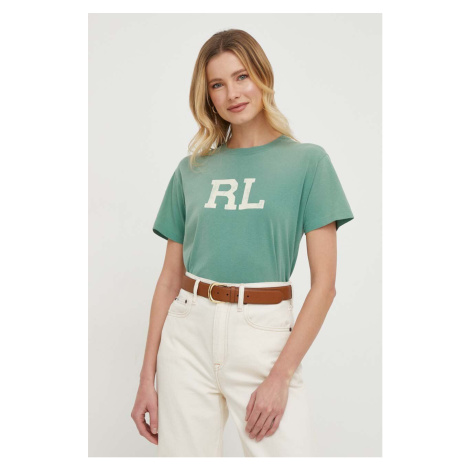 Bavlněné tričko Polo Ralph Lauren zelená barva, 211910130