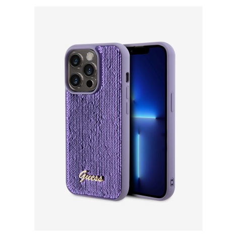 Guess Sequin Script Logo Zadní Kryt pro iPhone 14 Pro Purple