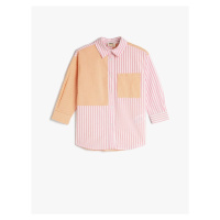 Koton Poplin Shirt Long Sleeved, Pocket Detailed