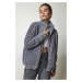 Happiness İstanbul Women's Gray Zippered Plush Cardigan