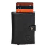 Double-D Černá kožená peněženka s RFID ochranou 
