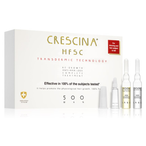 Crescina Transdermic 500 Re-Growth and Anti-Hair Loss péče pro podporu růstu a proti vypadávání 