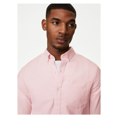 Růžová pánská košile Marks & Spencer Oxford