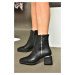 Fox Shoes R524500309 Women's Black Thick Heeled Boots