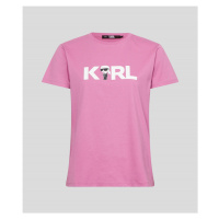 Tričko karl lagerfeld ikonik 2.0 karl logo t-shirt růžová