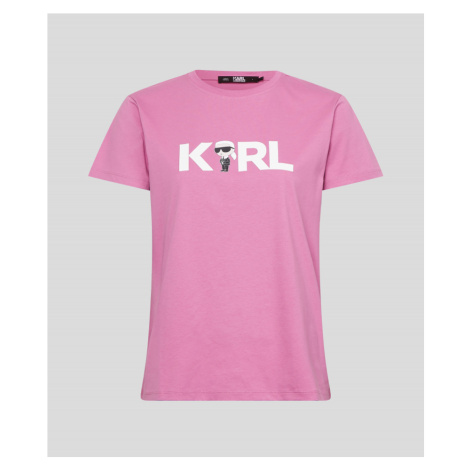 Tričko karl lagerfeld ikonik 2.0 karl logo t-shirt růžová