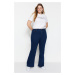 Trendyol Curve Indigo High Waist Spanish Leg Jeans