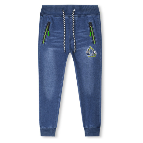 Chlapecké riflové kalhoty - KUGO FK0279, modrá/ zelená aplikace Barva: Modrá