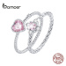 Elegantní prsten s růžovým kamínkem