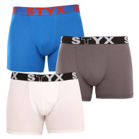 3PACK pánské boxerky Styx long sportovní guma vícebarevné (3U10137)