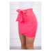 Zavinovací sukně se zavazováním v pase růžová neonová