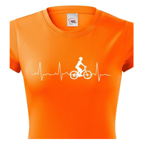 Dámské tričko Tep cyklisty, ukažte všem kam vás vaše srdce táhne BezvaTriko